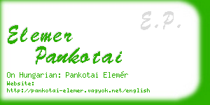elemer pankotai business card